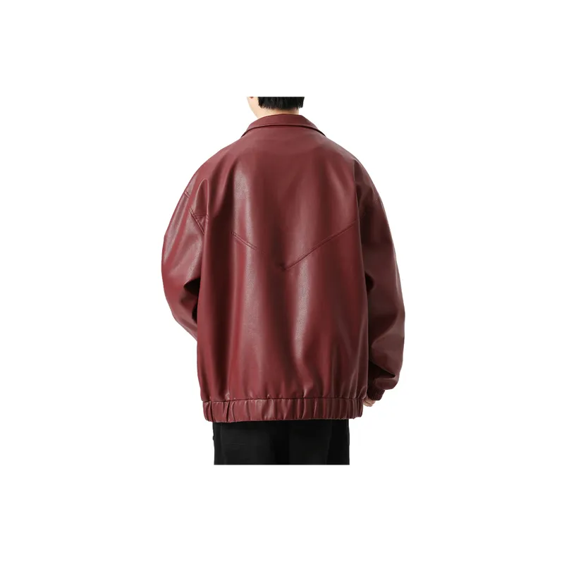 Retro Simple PU Jacket Women-9