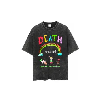 Distressed Retro Washed Print T Shirt