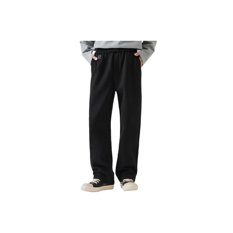 Fashionable Loose Straight Leg Blended Synthetic Fabrics Casual Pants-0