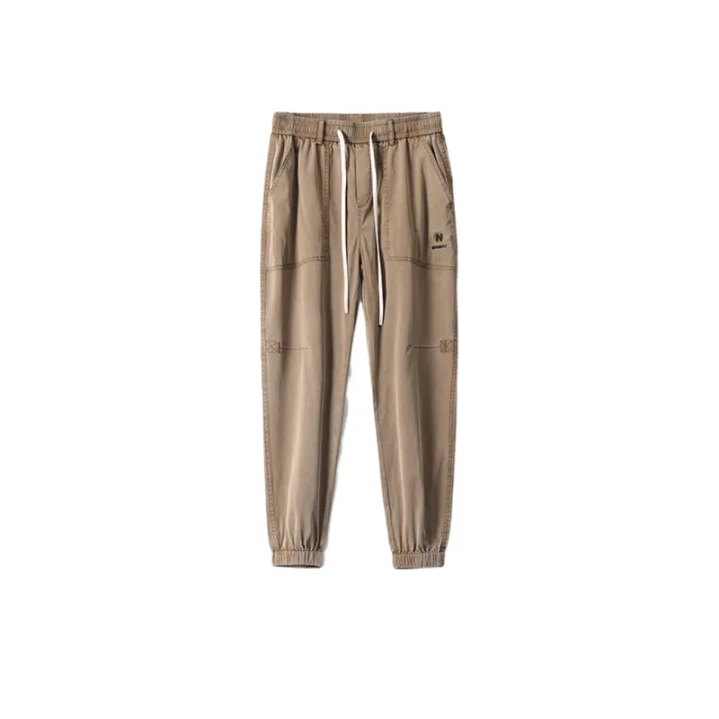 Elastic Waist Drawstring AComfortable Casual Cropped Pants-0