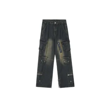 Trendy Loose Casual Large Pocket Jeans