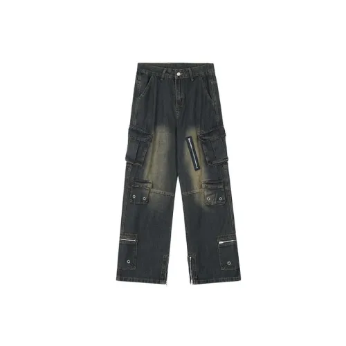 Trendy Loose Casual Large Pocket Jeans