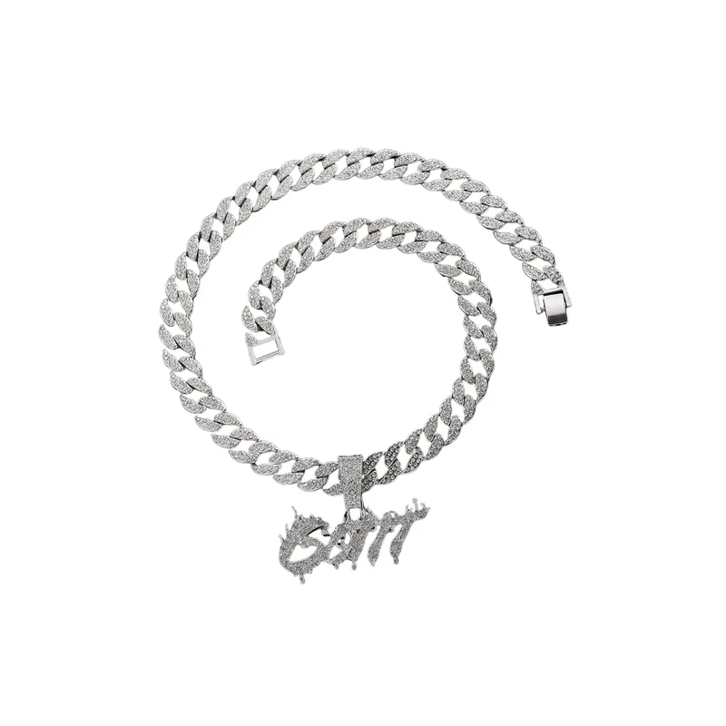 Three Dimensional Letter Pendant Necklace