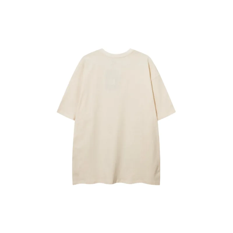 Retro Letter 100% Cotton T Shirt-3