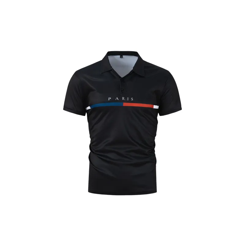 Contrast Color Button T Shirt-1