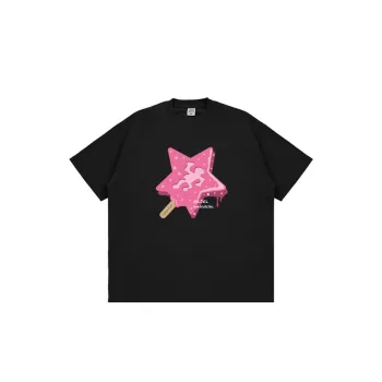 Tide Star Stick Printing Half Sleeve T shirt