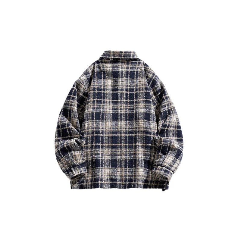 Retro Plaid Woolen Fabric Jacket-3