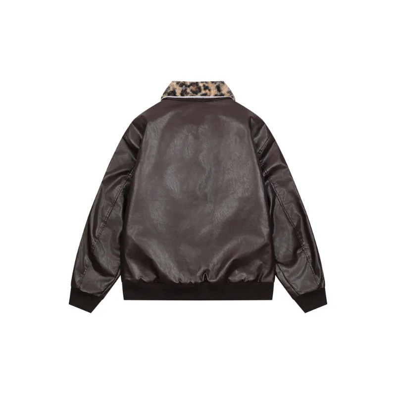 Retro Leopard Print Quilted Jacket-1