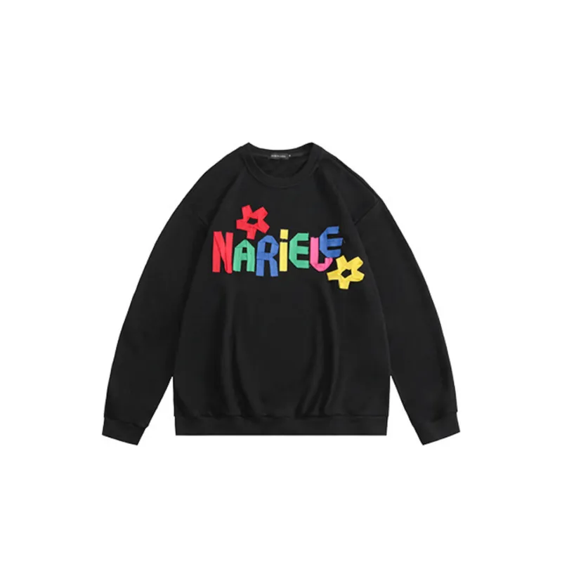Letter Pattern Crewneck Sweatshirt-0