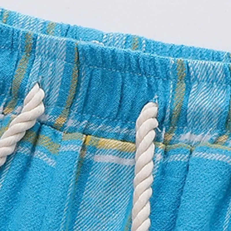 Fashionable Plaid Cotton Casual Pants-2