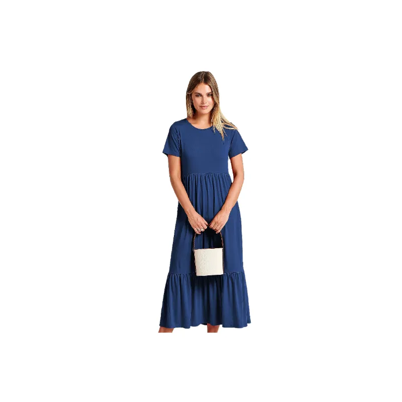 Casual Plain Cotton Dress Women-6