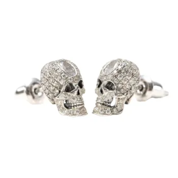 925 Sterling Silver Skull Stud Earrings
