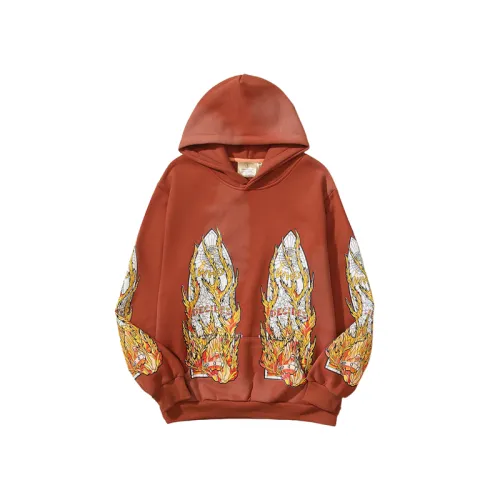 High Street Flame Letter Printed Loose Fleece Hooded Sweater