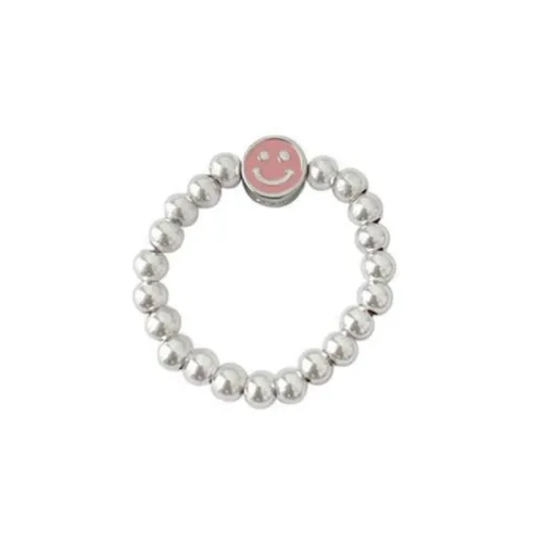 Colored Beaded Smiley Face Ring