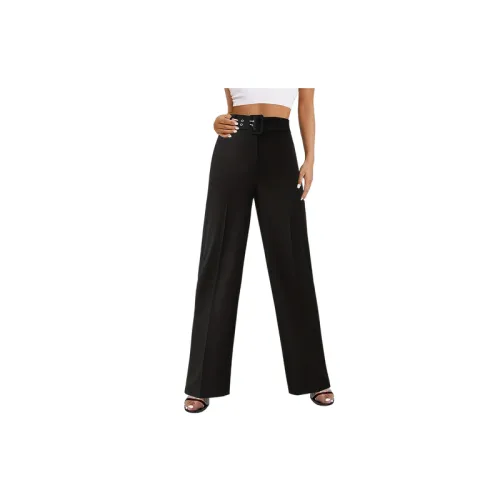 Simple Basics Polyester Casual Pants Women