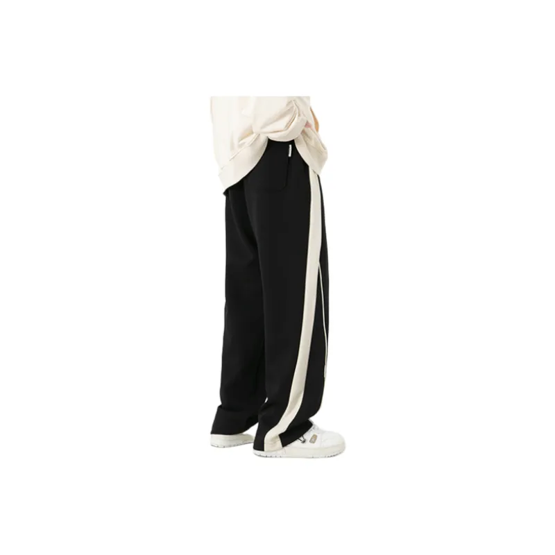 Striped Contrast Color Knitted Pants-1