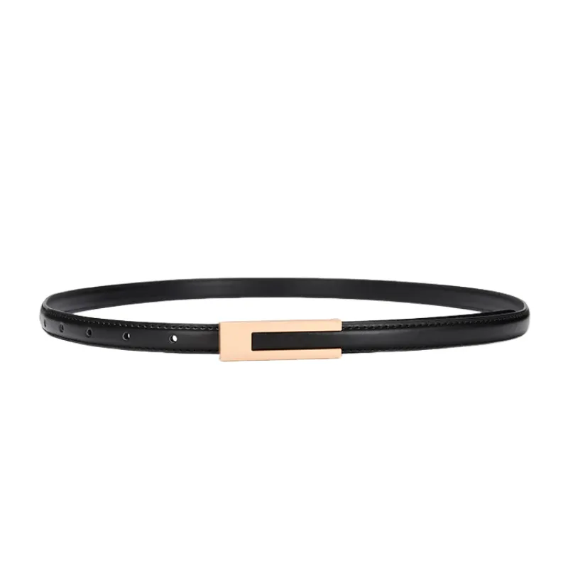 Retro Plain Leather Belt Women-3