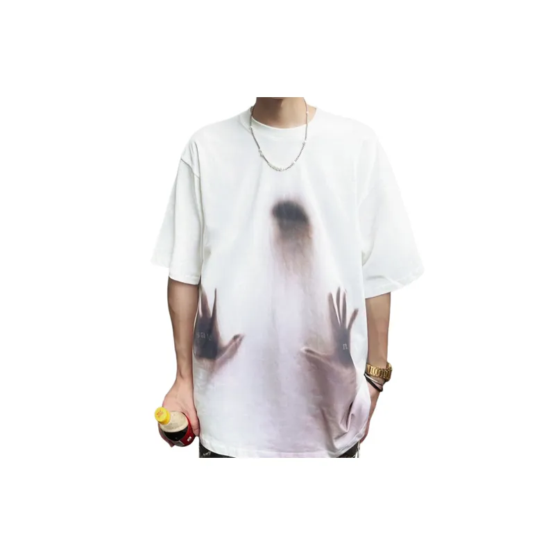 New Fashion Brand Fuzzy Figure Short sleeved T shirt Swag OOTD-2