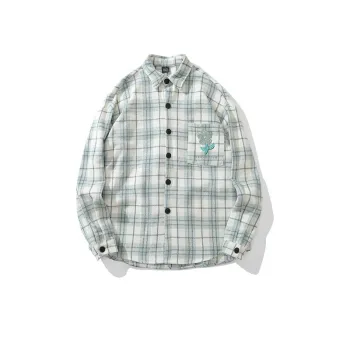 New Fashion Brand Light Green Plaid WoolenThickened Jacket