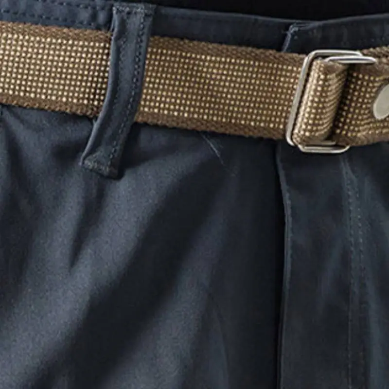 Casual Washed Blended Synthetic Fabrics Cargo Pants Unisex-4