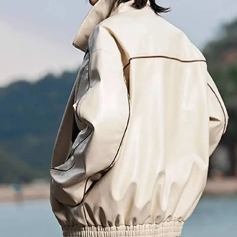 Casual Glamorous Leather Jacket-7