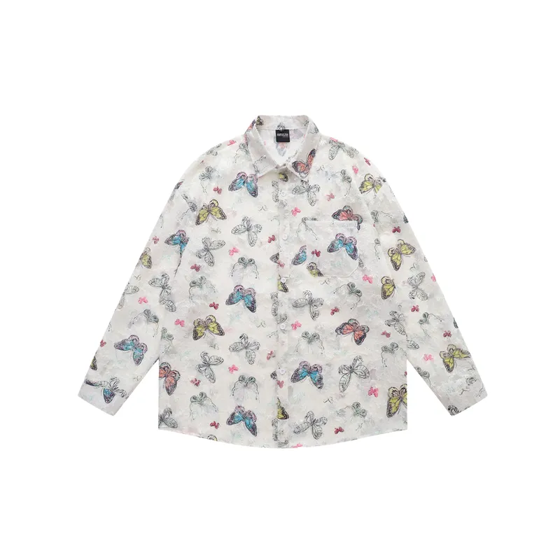 Retro Butterfly Loose Shirt-8
