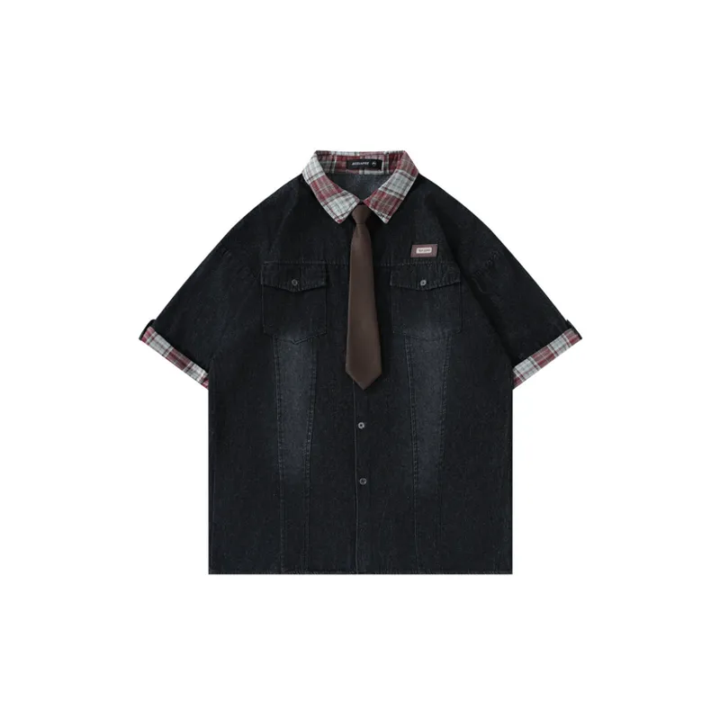 Retro Washed Denim Shirt-2