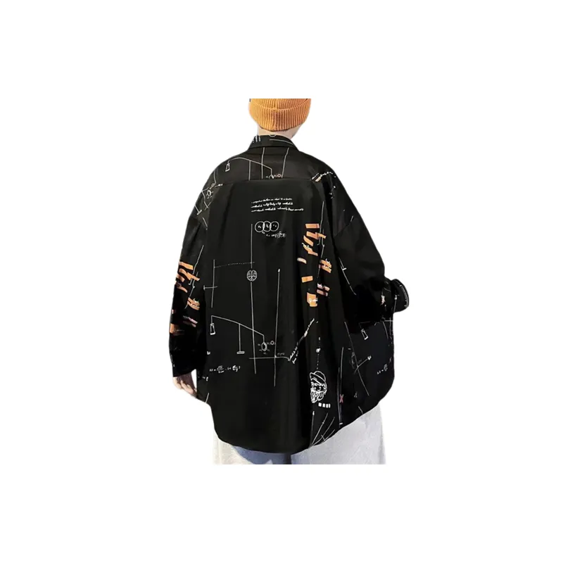 Printed Long Sleeved Stretch Shirts-3