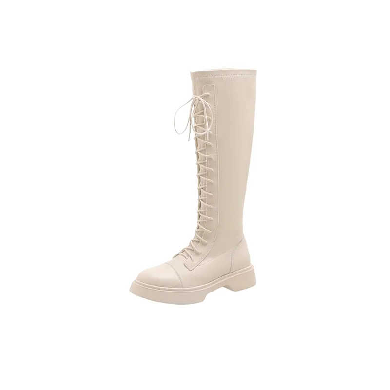 Retro Embroidery Knee High Boots-6