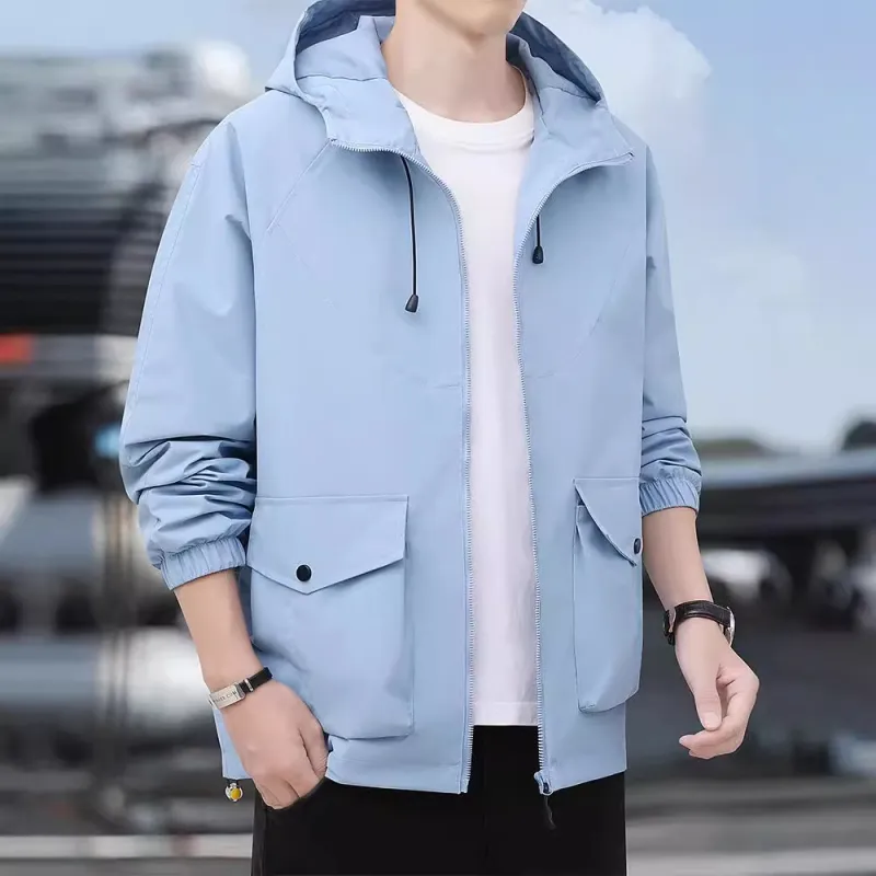 Casual Plain Blended Synthetic Fabrics Jacket-1