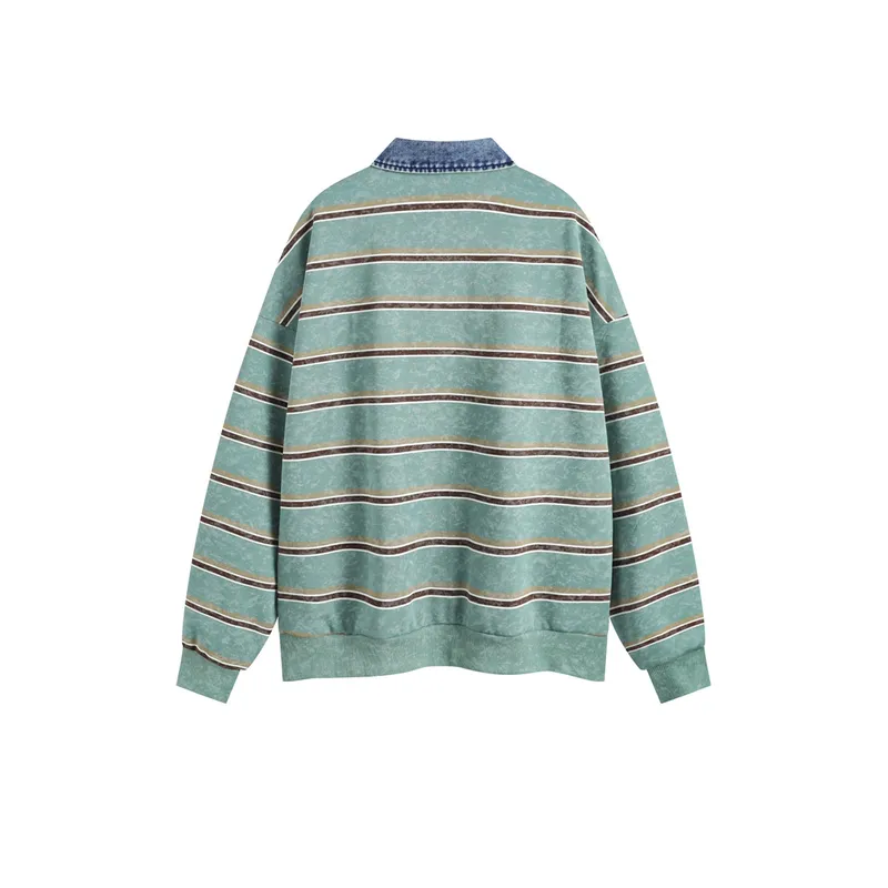 Retro Denim Long Sleeved Polo-3