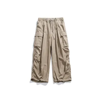 Retro Plain Straight Leg Cotton Casual Pants