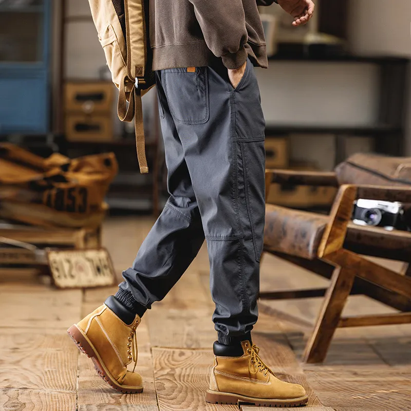 Fashion Retro Cotton Cargo Pants-3