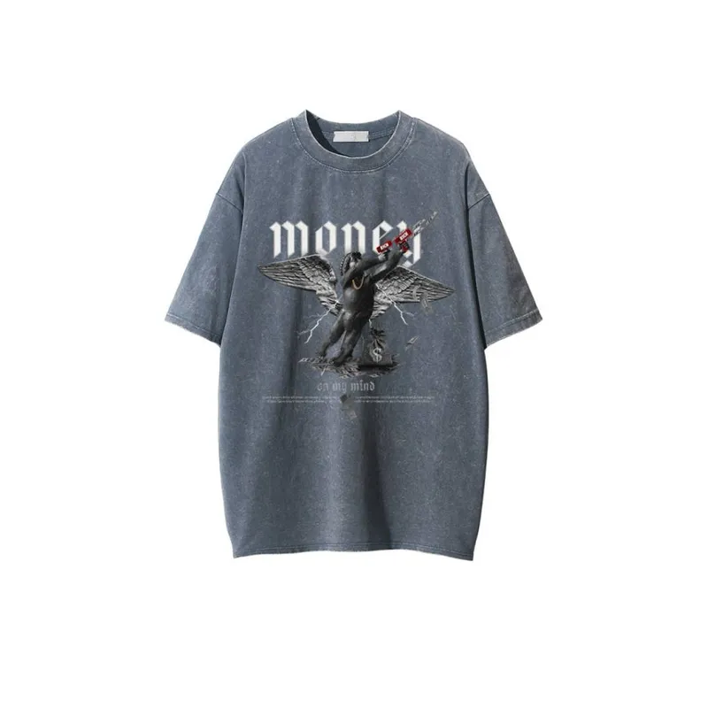 Angel Print Washed T Shirt-8