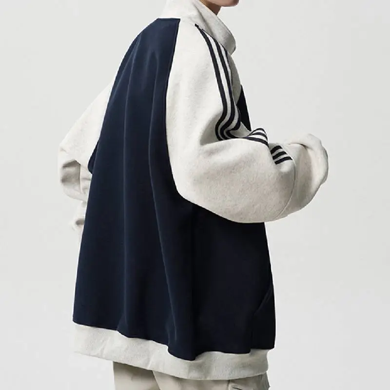 Sports Contrast Color Polyester Jacket-2