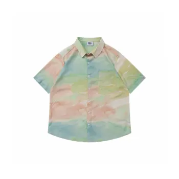 Hip Hop Tie Dye Graffiti Loose Short Sleeved Shirt