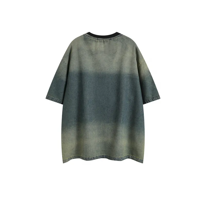 Tie Dye Patch Embroidered Short Sleeved T Shirt-1