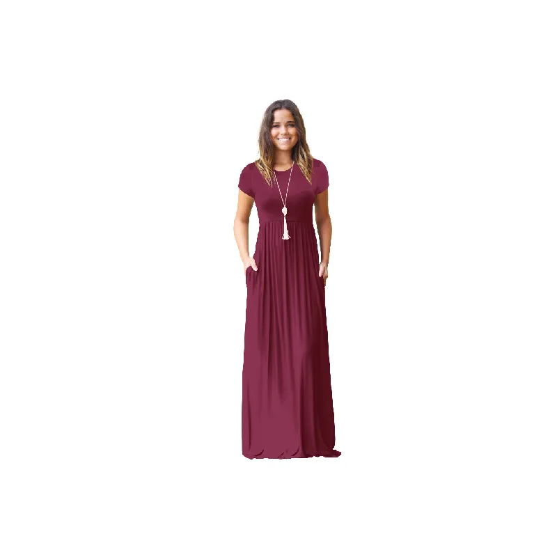 Casual Plain Cotton Blended Fabric Dress Women-4