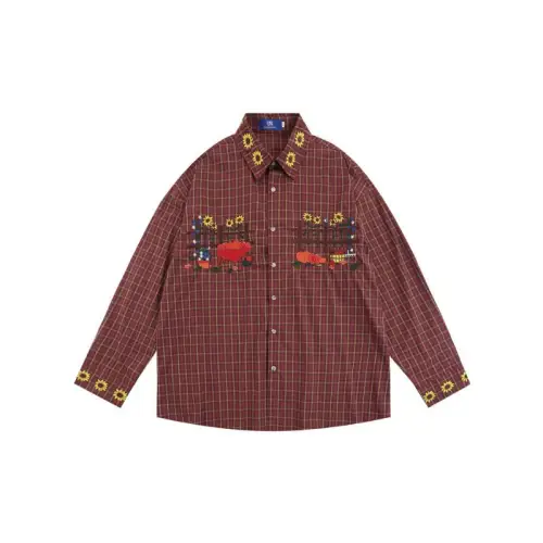 New Style Plaid Embroidered Shirt