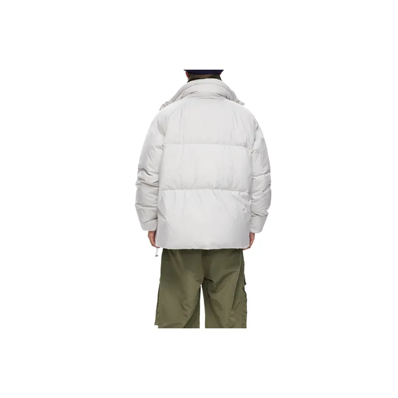 Casual Plain White Duck Down Jacket-13