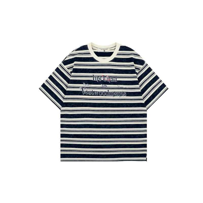 Casual Striped Cotton T Shirt-0