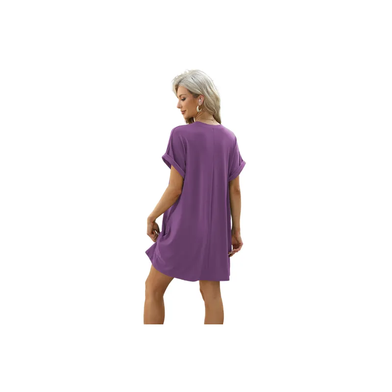 Casual Loose Viscose Dress Women-7