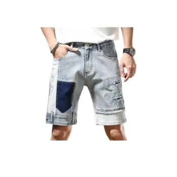 High end Design Splicing Five Point Denim Shorts