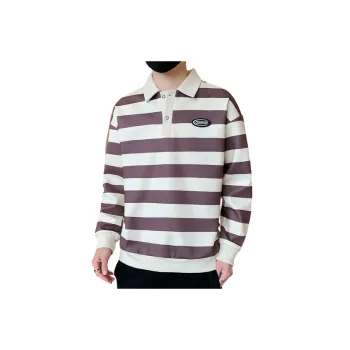 Casual Striped Polyester Sweatshirt