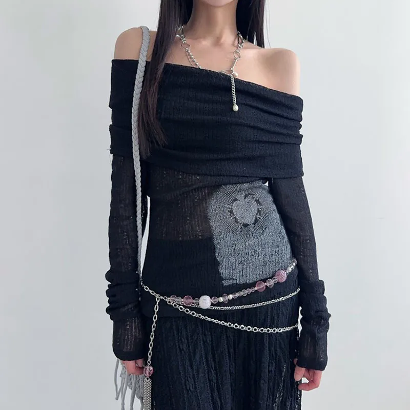 Casual Retro Knitted Fabric T Shirt-6