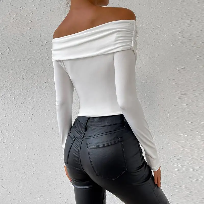 Elegant Plain Milk Fiber T Shirt Women-1