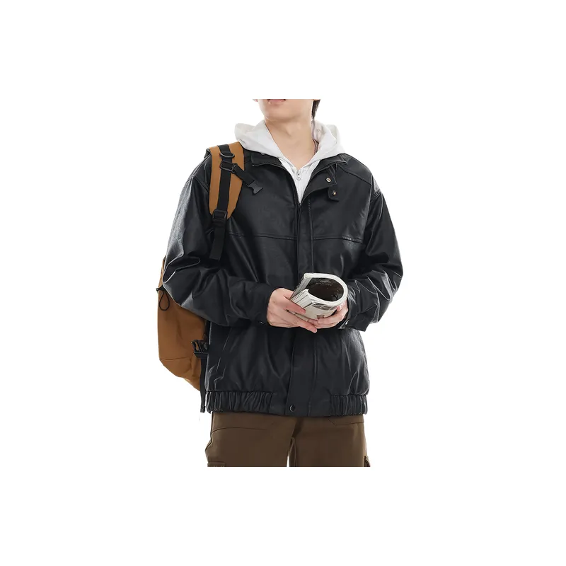 Retro Loose PU Jacket-2