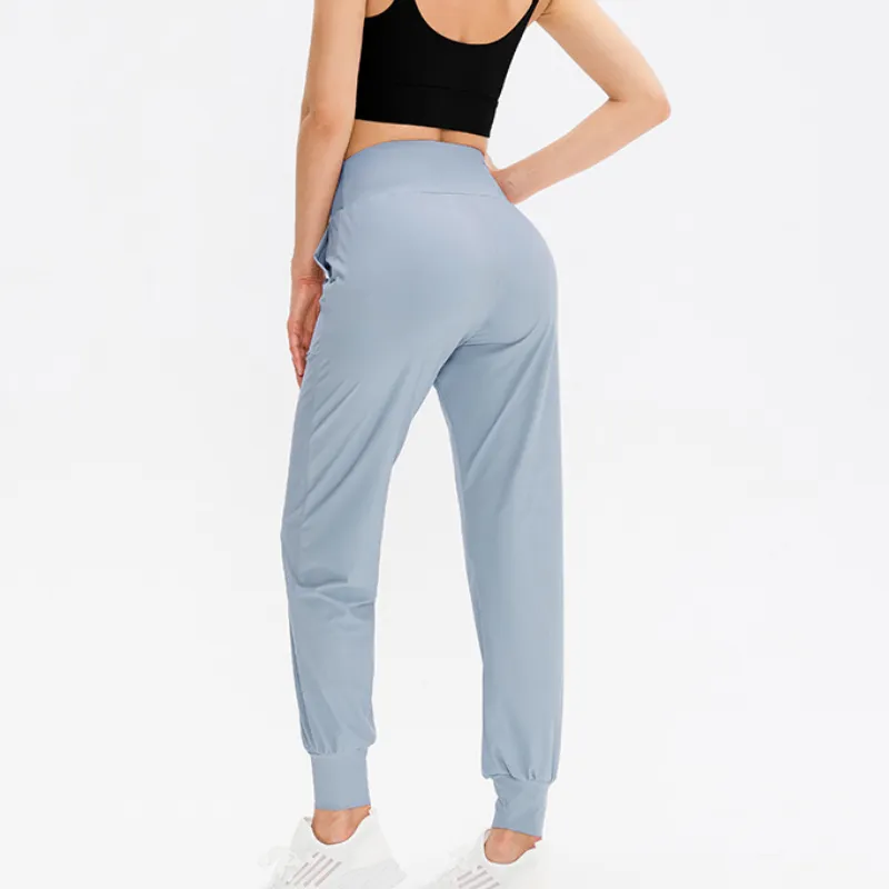 Sporty Loose Nylon Casual Pants Women-2
