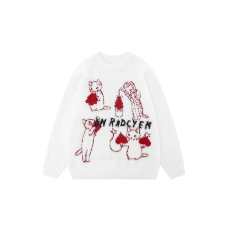 New Arrival Popular Knitted Cute Christmas shell cat Hoodie