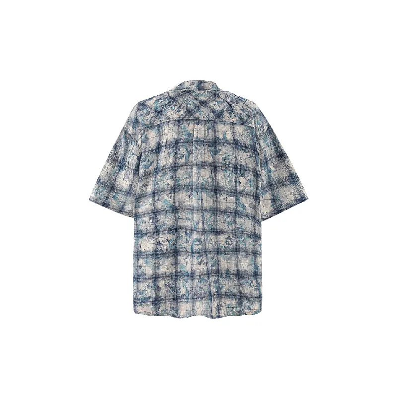 Loose Plaid Cotton Blended Fabric Shirt Unisex-1